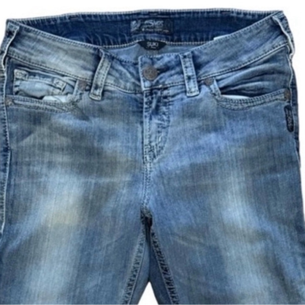 SILVER JEANS 🖤 Suki Mid Capri Jeans ✨ Size 31 Mid Rise Straight Leg - Picture 2 of 12